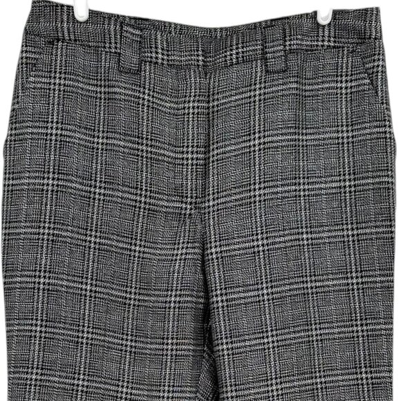 Worthington Women's Black Silver Metallic Plaid Straight Leg Pants Size 14 NWT - Picture 3 of 11